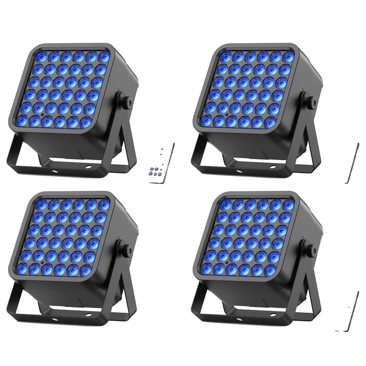 Комплект LED проектор, акумулаторна батерия, DMX управление, многоцветен, компактен