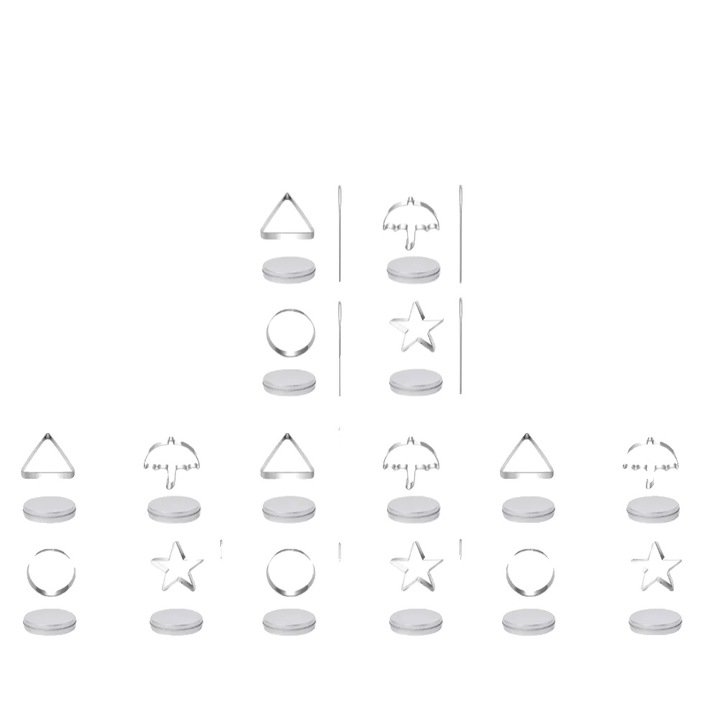 Set 4 forme prajituri din otel inoxidabil, diverse forme, 2-5 cm