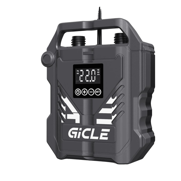 Pompa de umflat electrica portabila, 100W, 12V, neagra, 20x10x15cm