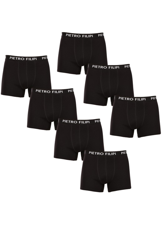 Set 7 perechi Boxeri barbati Pietro Filipi 7PBC2, negri, material luxos