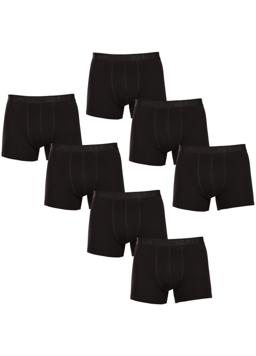 Set 7 boxeri barbati Pietro Filipi, negri, bumbac si elastan