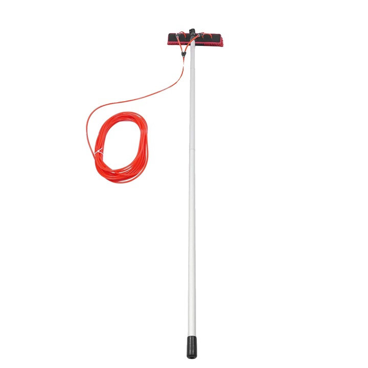 Четка за почистване с удължителна дръжка, 8 секции, алуминий, максимална дължина 26.25 фута, въртяща се глава на 180°