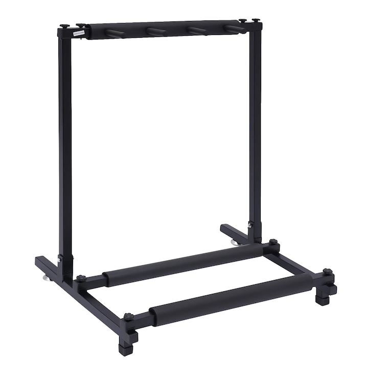 Stativ pentru chitare, design pliabil, capacitate pentru 3 instrumente, negru