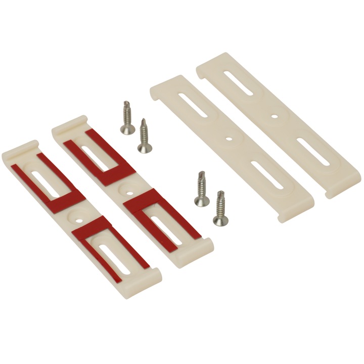 Set suport placute numar inmatriculare auto Slim - 4 bucati (fata + spate), alb