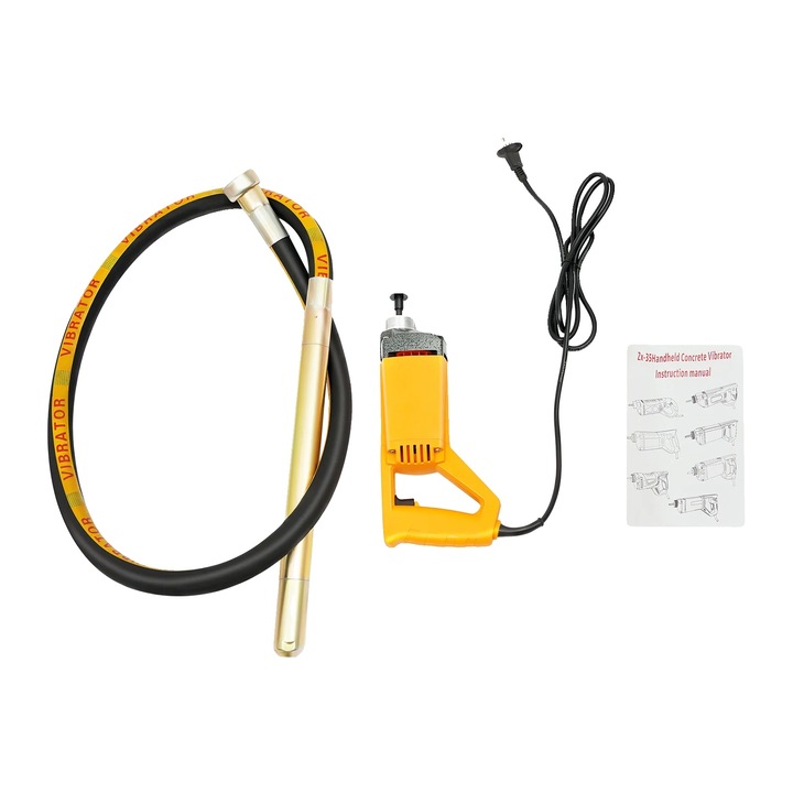 Betonvibrátor, 1300 W, 4300 fordulat/perc, sárga, 2 m