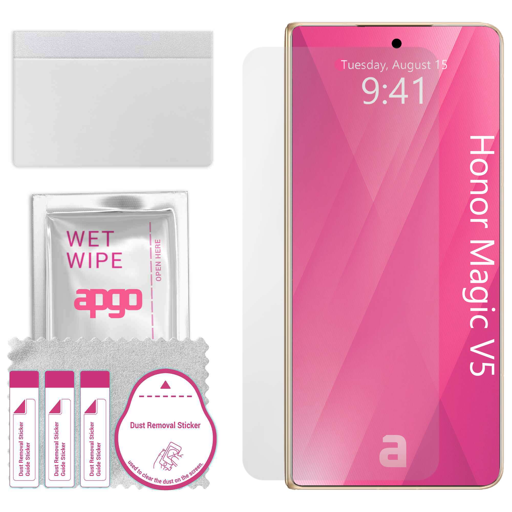 Folie de protectie apgo pentru Honor Magic V5 – afisare completa, lucioasa, hidrogel, full glue, 5D