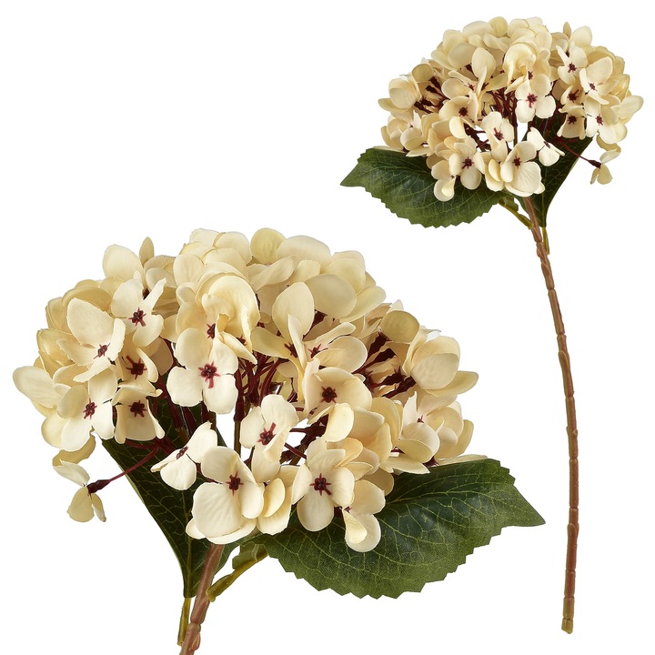 Művirág, műanyag és textil, Mondex, Viridis hortenzia, 47 cm, többszínű, 1 darab