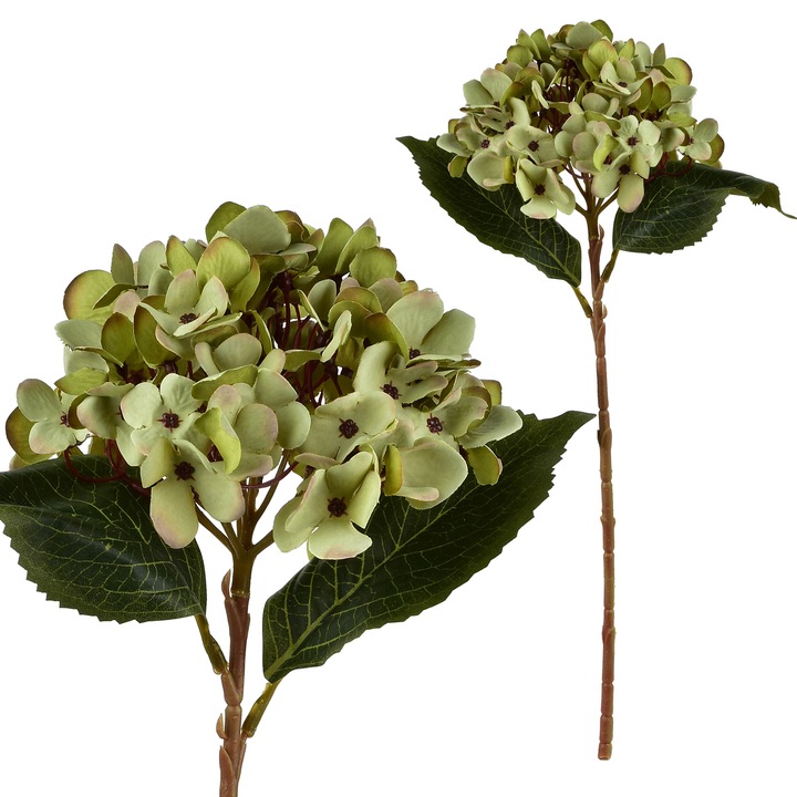 Művirág, műanyag és textil, Mondex, Viridis Hortenzia, 47 cm, vegyes szín, 1 darab