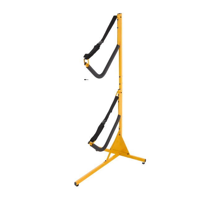 Raft de depozitare pentru kayak, design independent, capacitate maxima 240 lbs, galben, 2 suporturi, dimensiuni 73x62.3x142cm