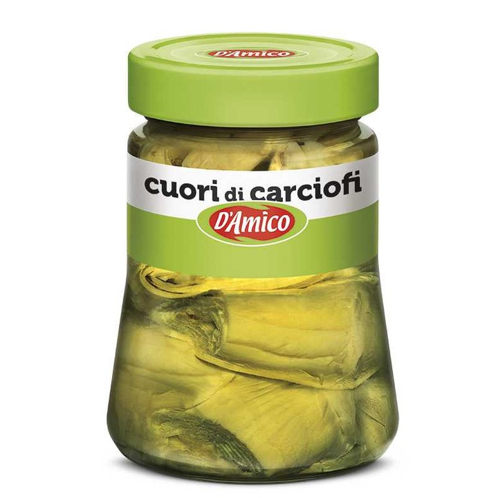 Carciofi inimi de anghinare marinate in ulei, fara gluten, Damico 280g