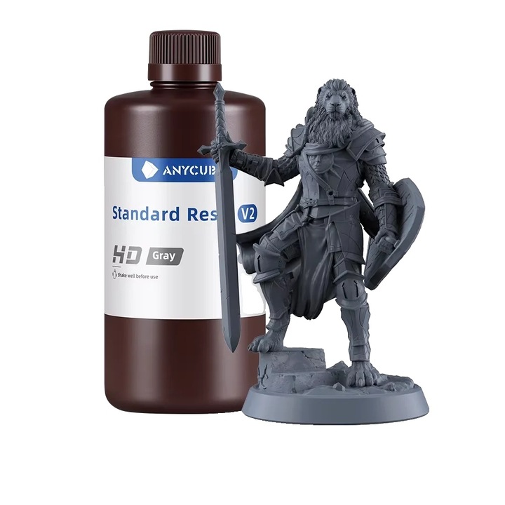 3D nyomtatógyanta, folyékony formula, LCD nyomtatókkal kompatibilis, 20 kg V2 HD szürke