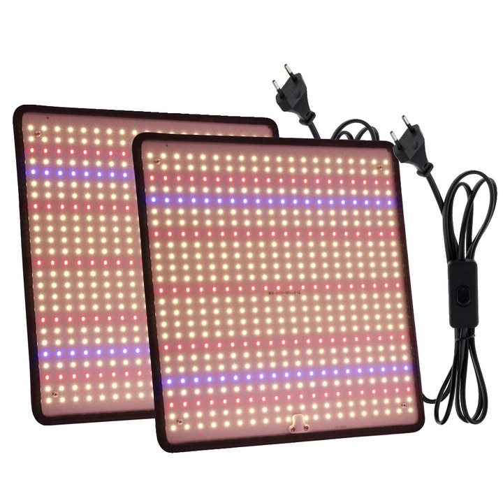 Lampa de crestere, spectru complet, eficienta energetic, set de 2, 300x300mm