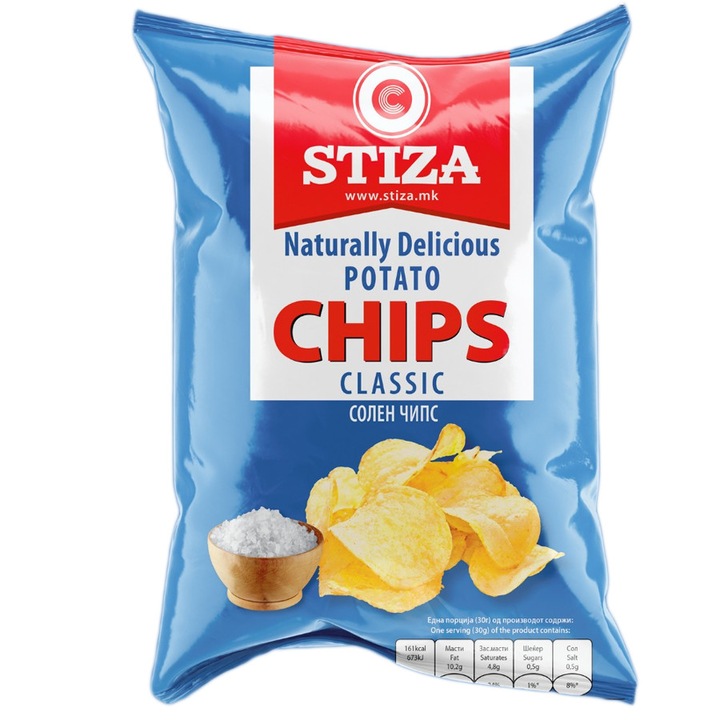 Chipsuri stiza cu sare 60gr, 12 buc
