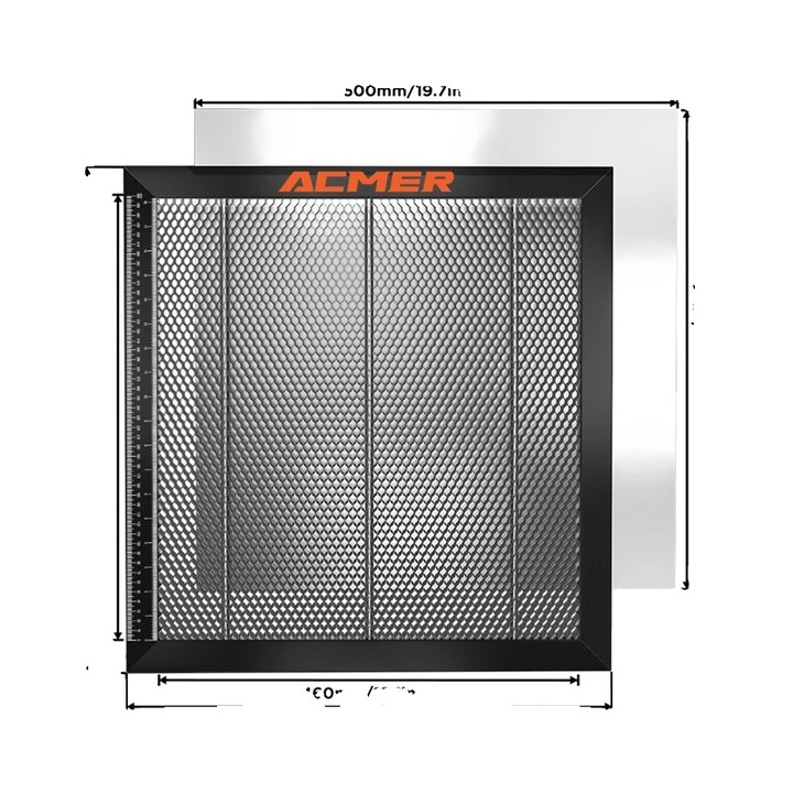 Masa de taiere laser cu panou fagure, 500x500mm, stabilitate imbunatatita, evacuare eficienta a fumului