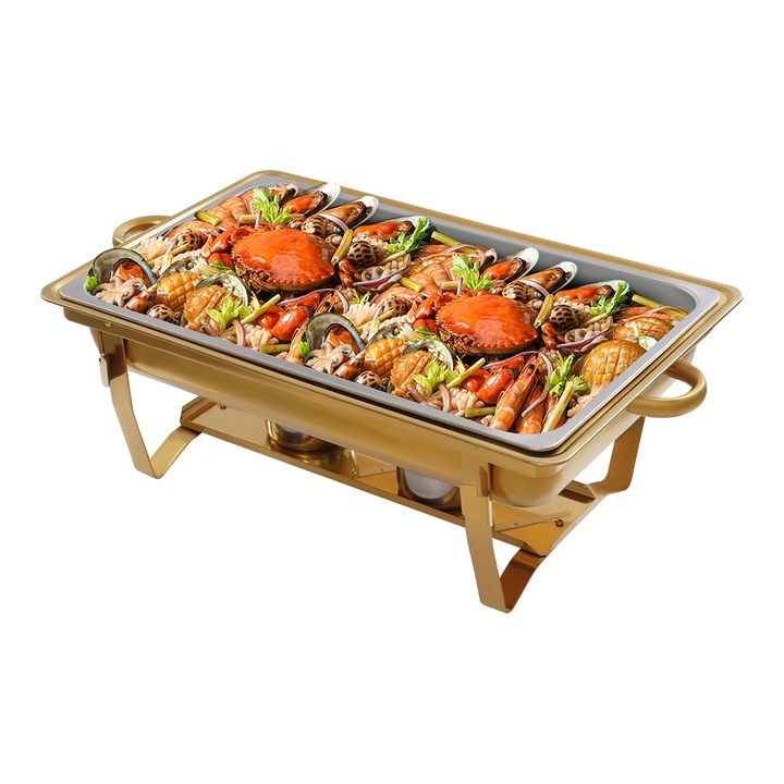 Гастронорм тава, 4 броя, неръждаема стомана, жълта, 53,5x33,5x6,5 см