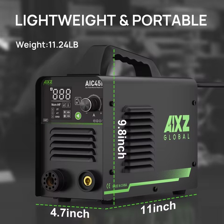 Plazmavágó beépített légkompresszorral, digitális inverter technológiával, AIC45II, EU csatlakozóval