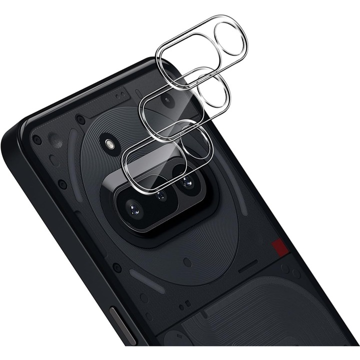 Комплект от 2 защитни фолиа за камера за Nothing Phone 3A, Закалено стъкло 9H, Прозрачен, Противоударен
