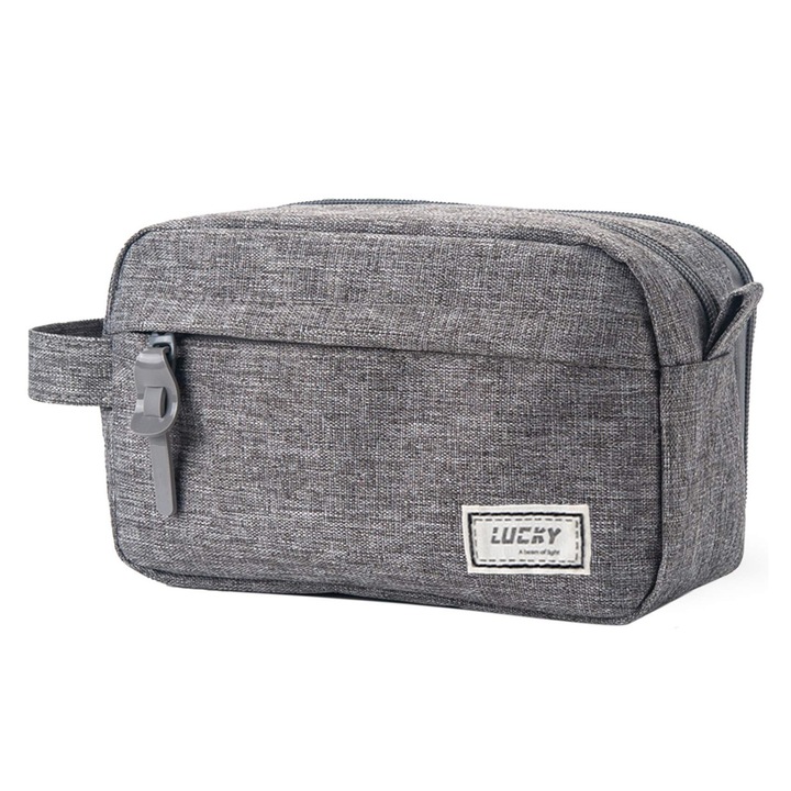 Penar YYHengCMU, design cu doua straturi, 3 compartimentee depozitare, compartimente independente, material din panza Oxford, maner usor de prins, 21X6X9 cm, gri