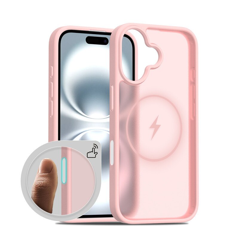 Husa pentru telefon, roz, TPU, compatibila cu MagSafe, protectie socuri, pentru iPhone 16 Plus