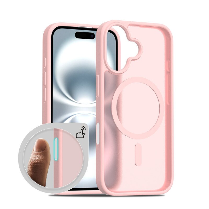 Husa pentru telefon, roz, TPU, compatibila cu MagSafe, protectie socuri, pentru iPhone 16 Plus