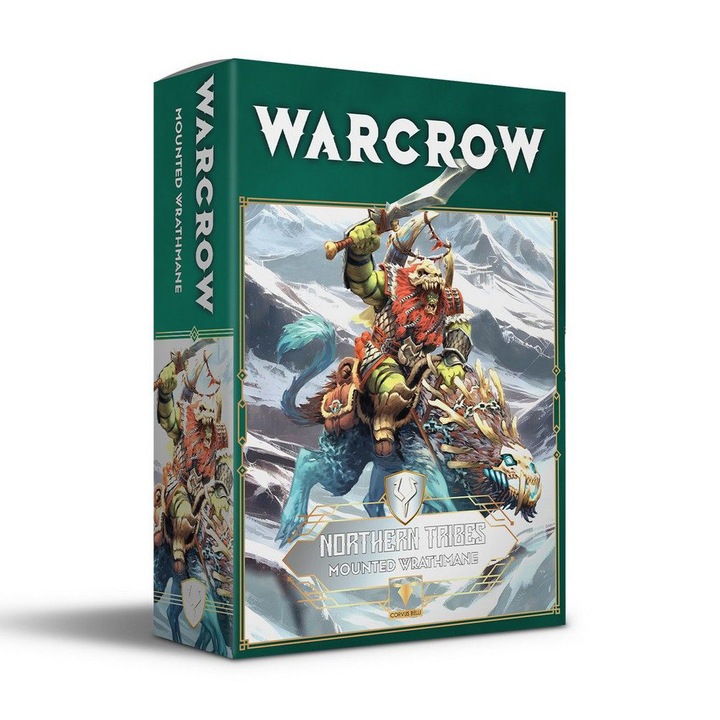 Extensie de joc Warcrow, Northern Tribes Mounted Wrathmane, Corvus Belli, model de asamblat, gri
