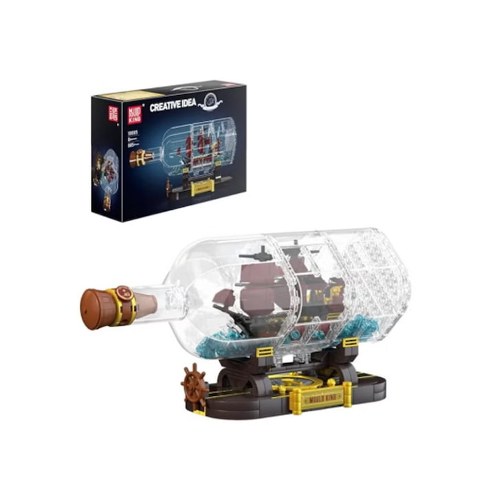 Set de constructie MouldKing, model nava pirat, 885 piese, culori variate, 8+