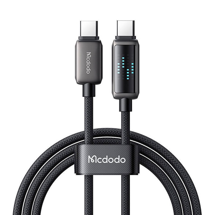 Cablu USB-C la USB-C Mcdodo CA-4250, 100W, 1.2m, display LED, negru