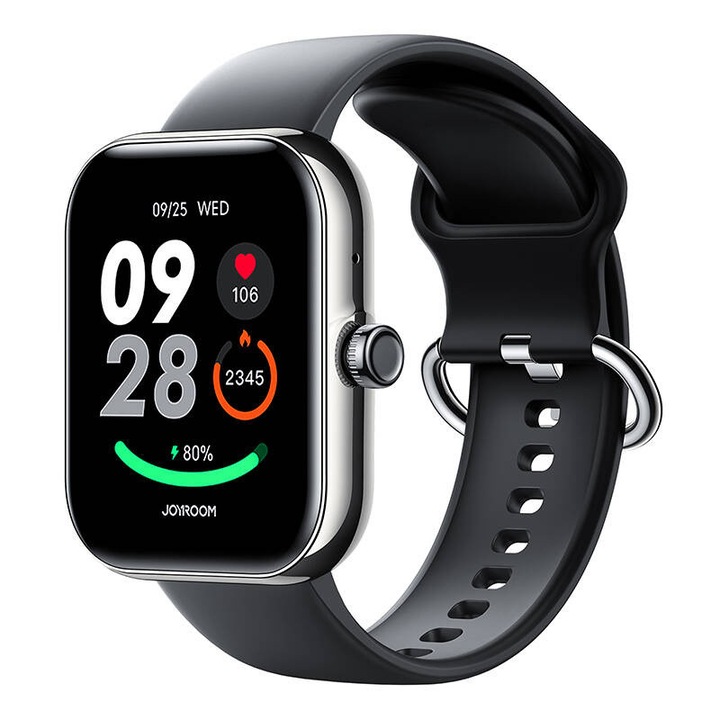 Ceas inteligent Joyroom JR-FT5 Plus, grafit, curea magnetica din silicon, 1.96 inch, rezistent la apa 1 ATM