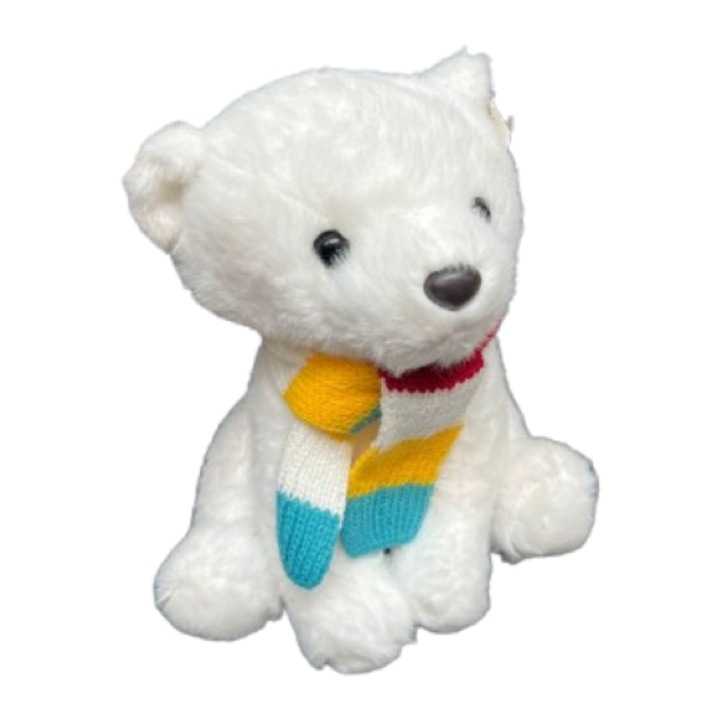 Jucarie de plus, ursulet 13 cm, alb