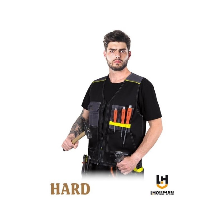Vesta de protectie LH-POCKER pentru scule si chei XXXL negru si galben