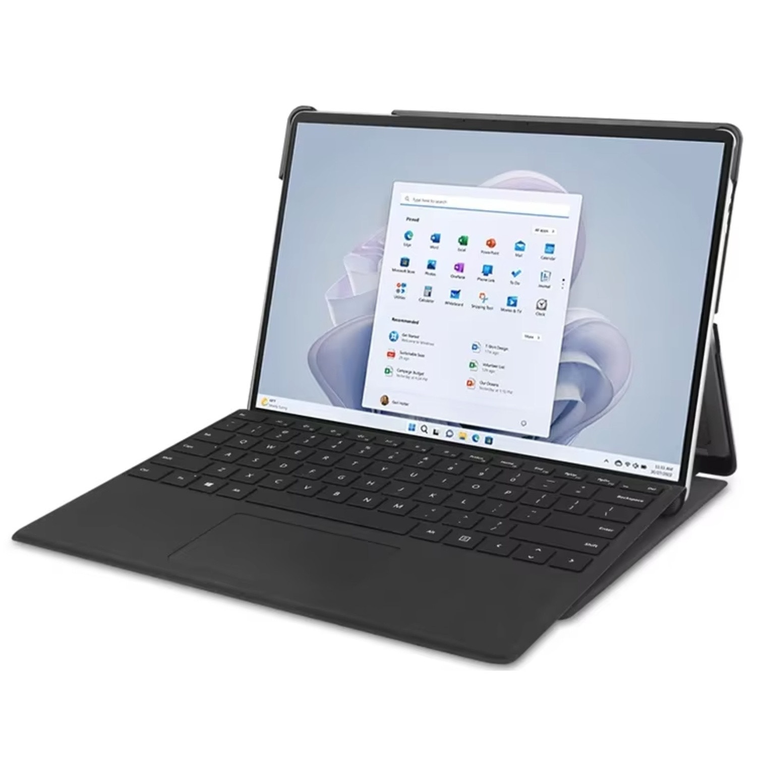 Husa din Piele Ecologica pentru Microsoft Surface Pro 13" – Neagra, Suport Integrat, Inchidere Magnetica, Microfleece, Set cu Tastatura