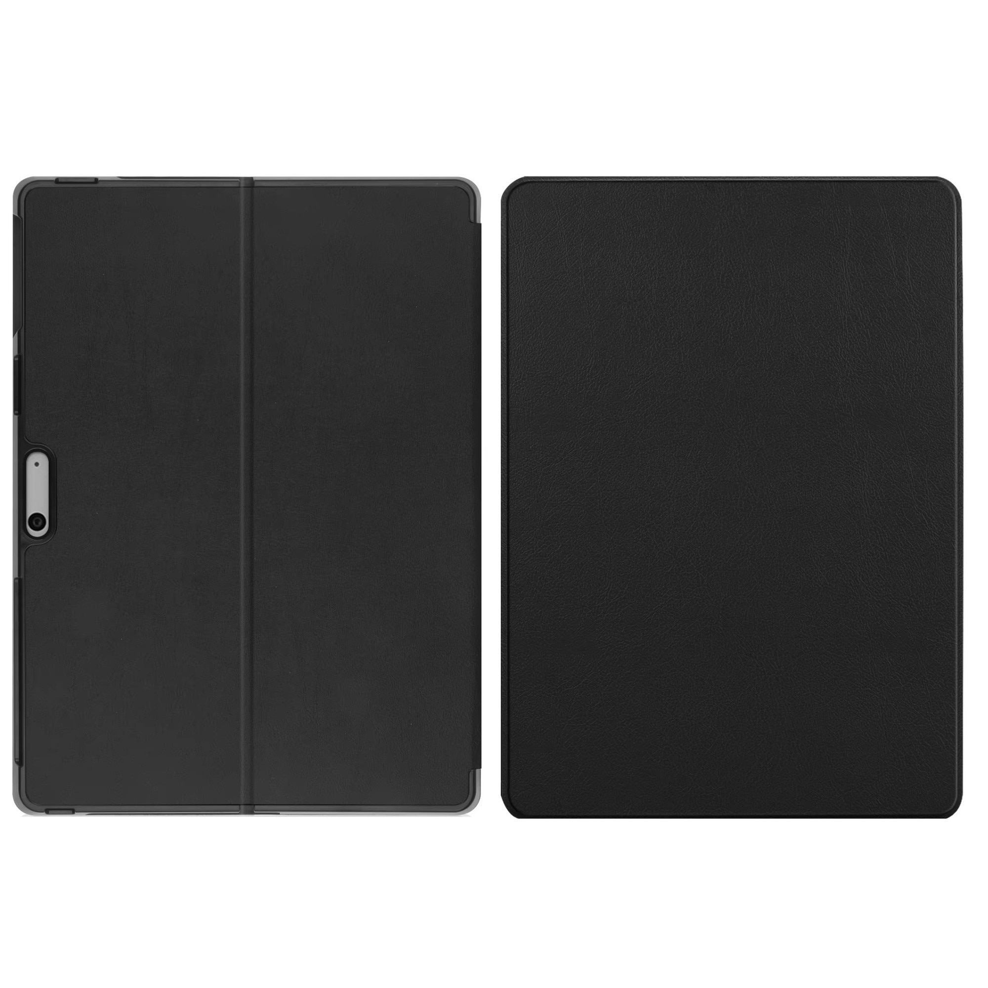 Husa din Piele Ecologica pentru Microsoft Surface Pro 13" – Neagra, Suport Integrat, Inchidere Magnetica, Microfleece, Set cu Tastatura