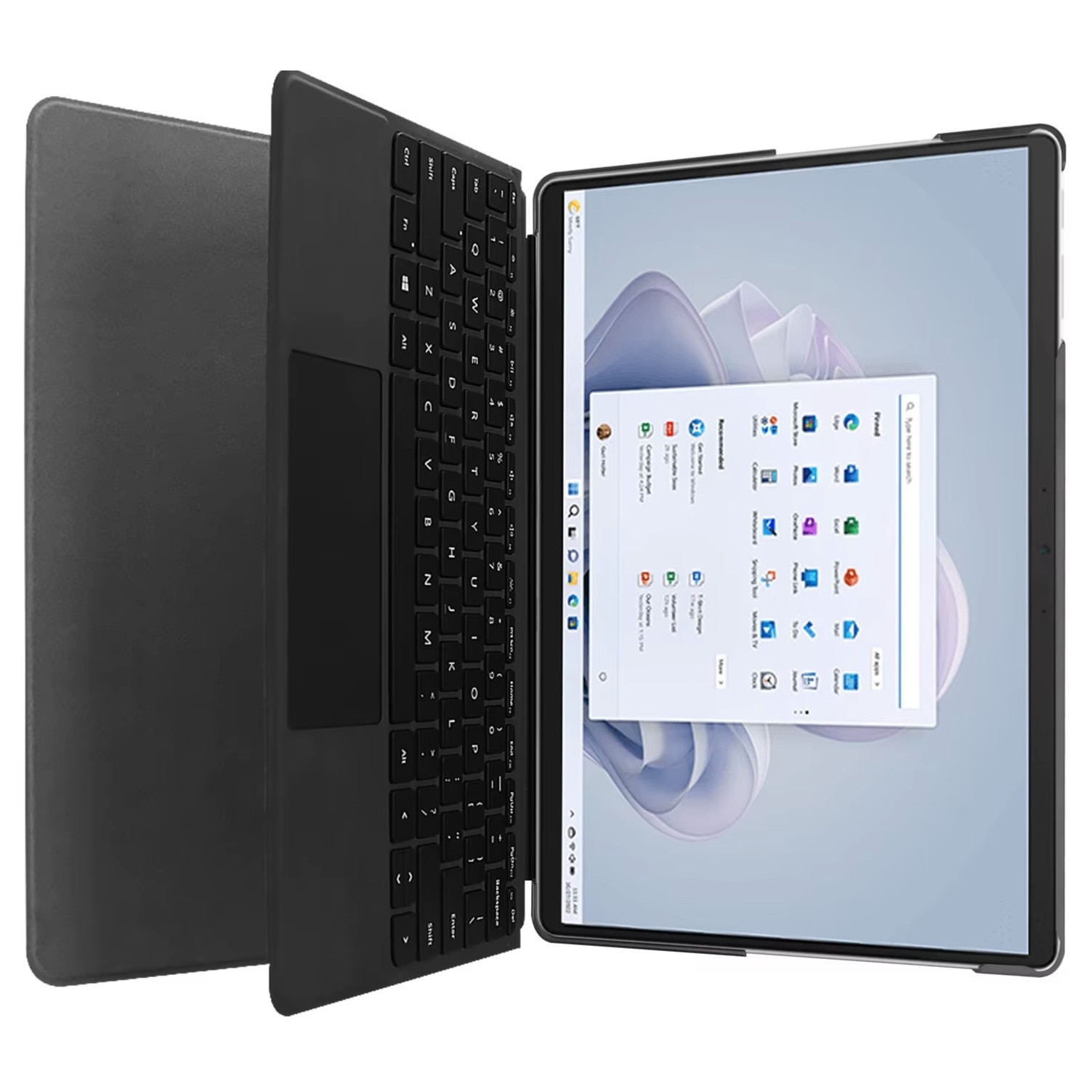 Husa din Piele Ecologica pentru Microsoft Surface Pro 13" – Neagra, Suport Integrat, Inchidere Magnetica, Microfleece, Set cu Tastatura