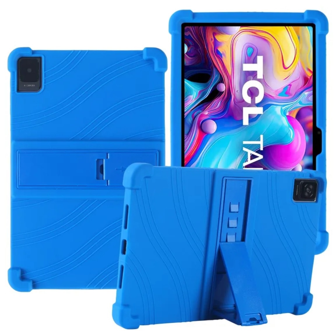 Husa din silicon EtuiTab pentru TCL Tab 10 Gen2, antiderapanta, suport incorporat, negru, 10.36 inch