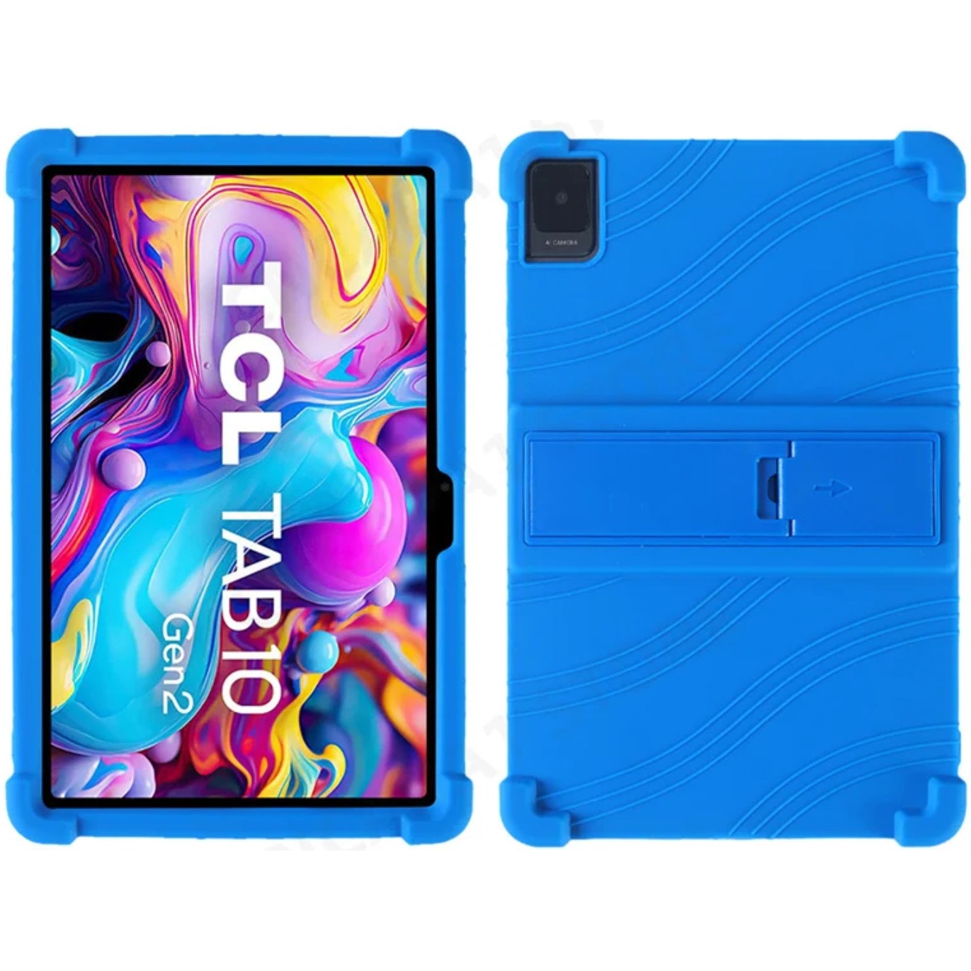 Husa din silicon EtuiTab pentru TCL Tab 10 Gen2, antiderapanta, suport incorporat, negru, 10.36 inch