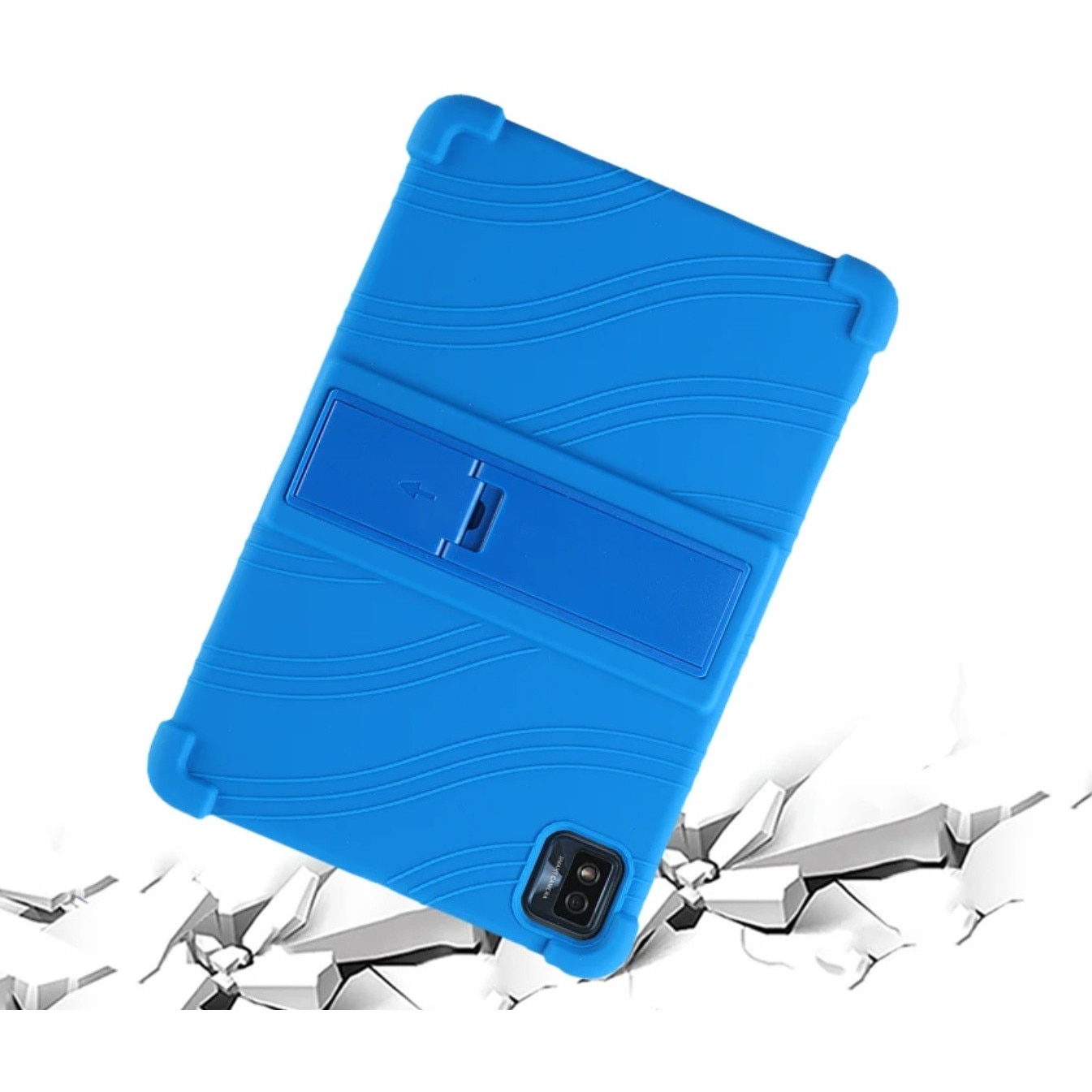 Husa din silicon EtuiTab pentru TCL Tab 10 Gen2, antiderapanta, suport incorporat, negru, 10.36 inch