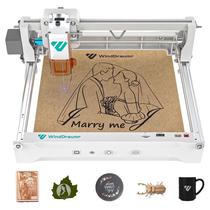 Gravor laser, 3W, design compact, alb, 200x150mm, set