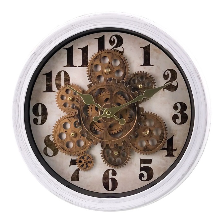 Ceas de perete, din plastic, cu mecanism care se invarte.35x35 cm, M1