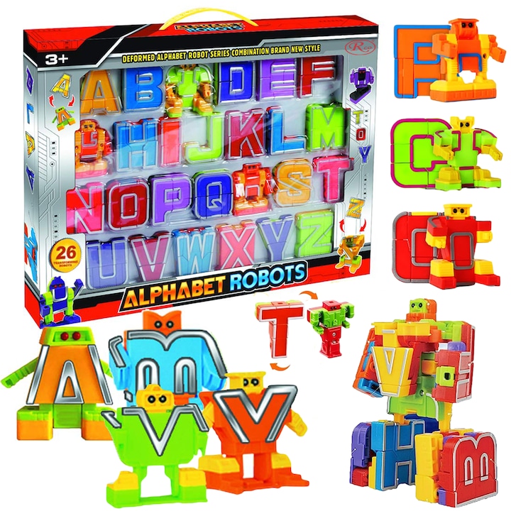 Joc STEM Educational - Litere - Set 26 de Roboti Transformabili RCO®, 3+ ani WW2034
