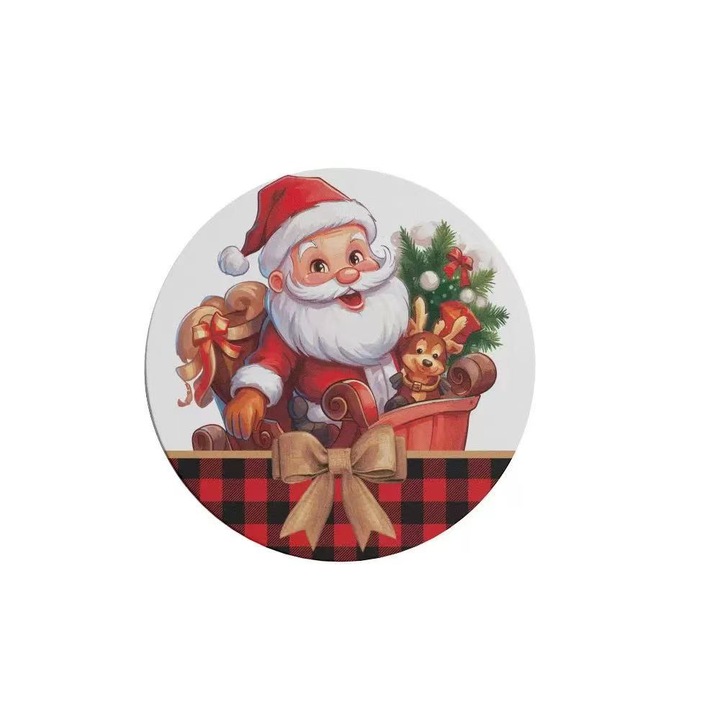 Semn decorativ de usa de Craciun din lemn, set de ornamente de Craciun，Model de Mos Craciun