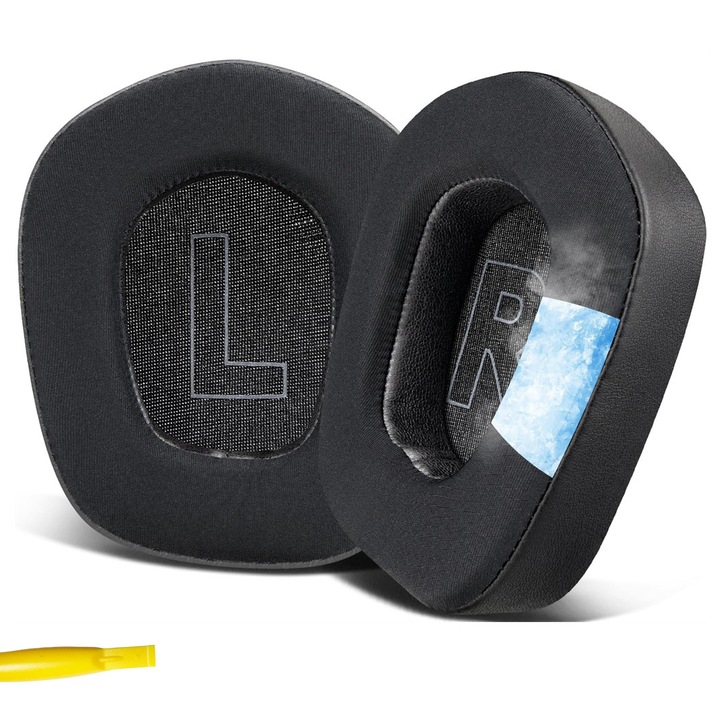 2 db hűtőgél helyettesítő fülpárna szett Logitech G733 G535 G335 Over-Ear fejhallgatóhoz - Luxus memóriahab, fekete