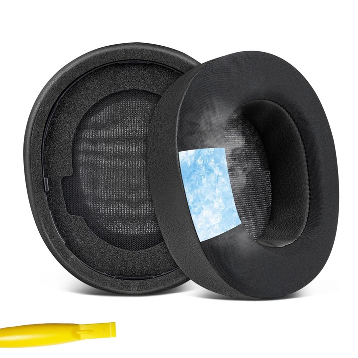 Set 2 bureți de înlocuire cu gel răcitor pentru Steelseries Arctis Nova Pro Wireless Over-Ear - Spumă de memorie de lux, Negru