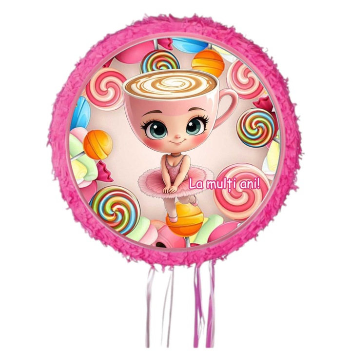 Pinata Cappuccino Ballerina, Diametru 42 cm + Bat