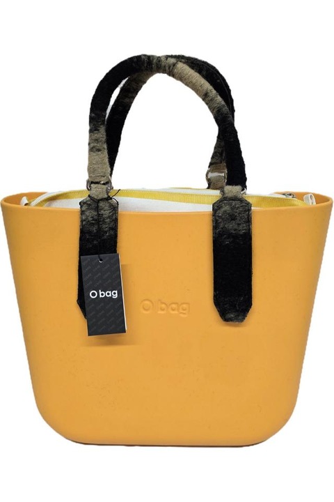 Geanta O bag, Galben, din poliuretan, cu interior alb