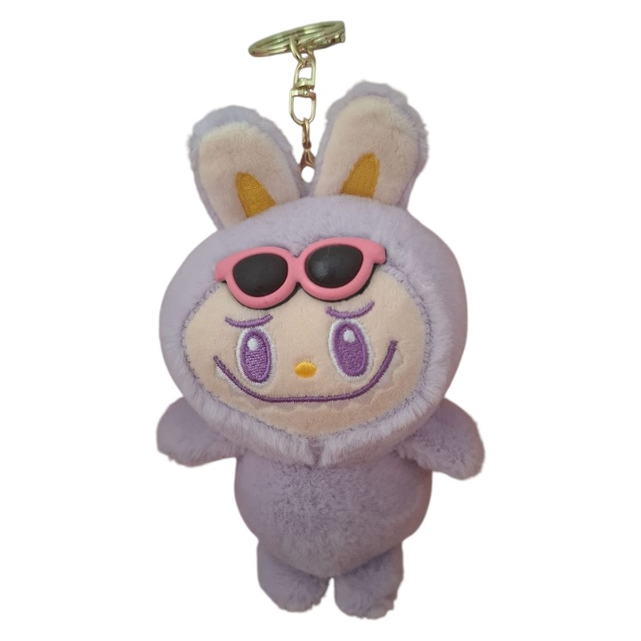 Labubu breloc cu ochelari roz