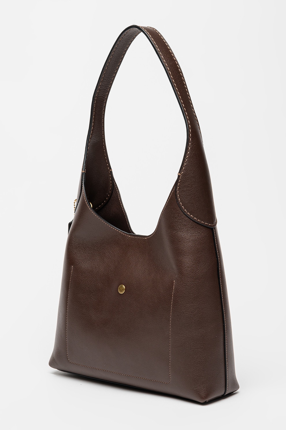 COACH, Geanta de piele cu bareta de umar Brooklyn 28, Maro inchis