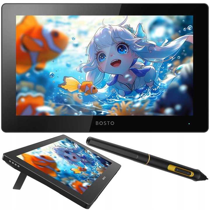 Графичен таблет BOSTO BT-16UHD, 15.6", 4K, 16384 нива на натиск, черен