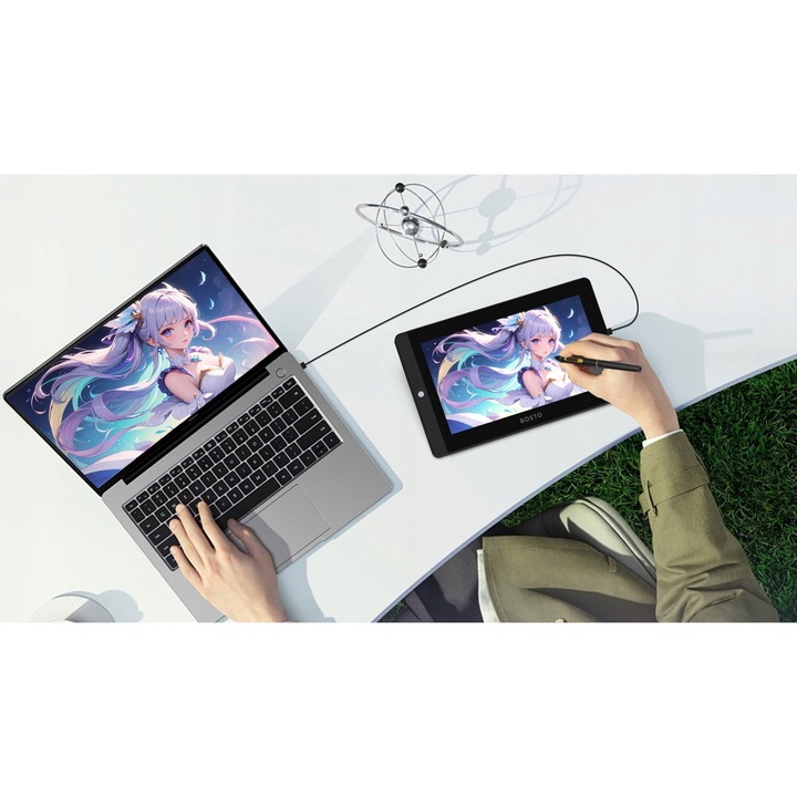 Графичен таблет BOSTO Movsketch 13, OLED, тъч, 13.3 инча, черен, 362x223x1.35 мм