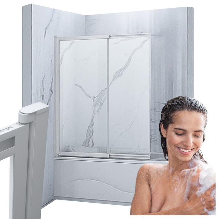 Paravan de cada Spencer cu 2 canate, 120x150 cm, glisant, alb