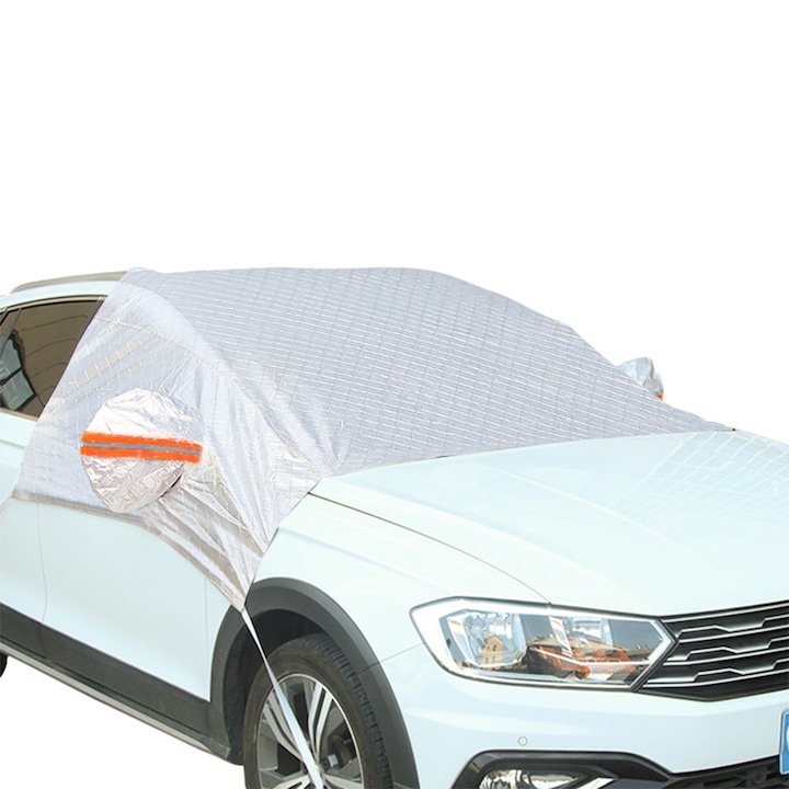 Szélvédő és tükör borítás, lynker, napvédelem, ezüst fényvisszaverő borítás, kiváló minőségű és tartós anyag, könnyen tárolható, 230 * 140 cm, alkalmas SUV-hoz, szedánhoz